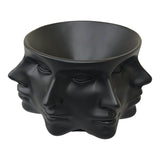 Urban Attitude Classical Face Resin Planter - Matte Black (Sculptural Plant Pot)