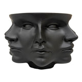 Urban Attitude Classical Face Resin Planter - Matte Black (Sculptural Plant Pot)