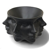 Urban Attitude Classical Face Resin Planter - Matte Black (Sculptural Plant Pot)