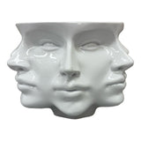 Urban Attitude Classical Face Resin Planter - Matte White (Sculptural Plant Pot)