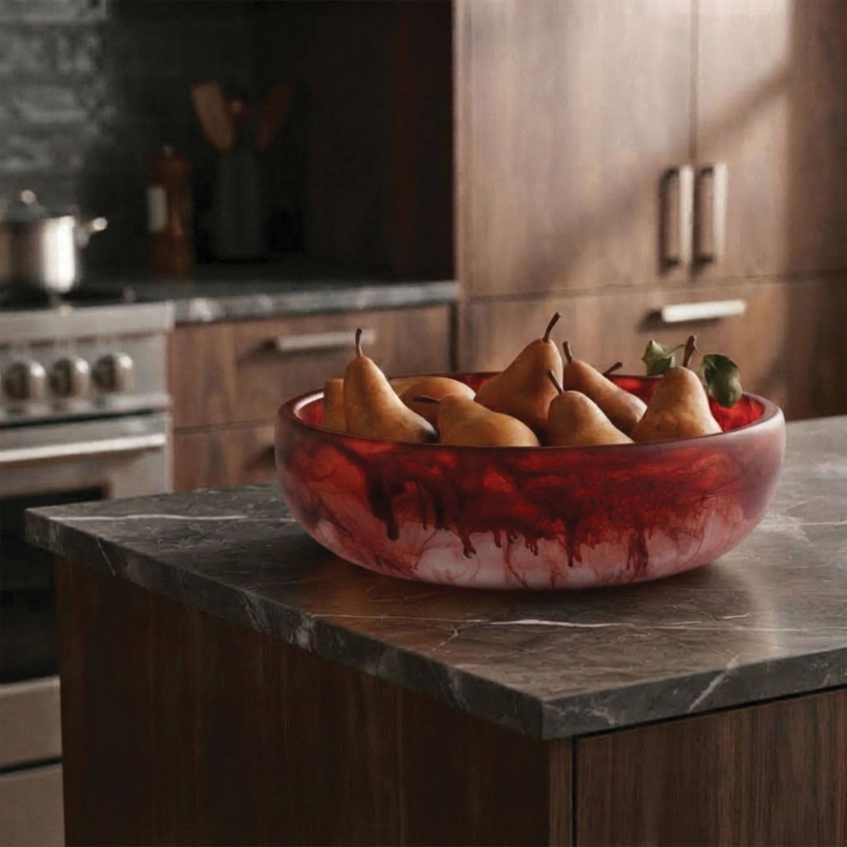 Urban Attitude GAB Extra Large Decorative Resin Bowl - Berry Red (59.5cm W x 12.5cm H)
