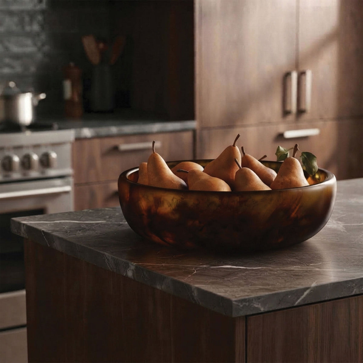 Urban Attitude GAB Extra Large Decorative Resin Bowl - Dark Cocoa (59.5cm W x 12.5cm H)
