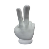 Urban Attitude Peace Sign Hand Resin Statue - Gloss White (Decorative Sculpture)