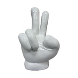 Urban Attitude Peace Sign Hand Resin Statue - Gloss White (Decorative Sculpture)