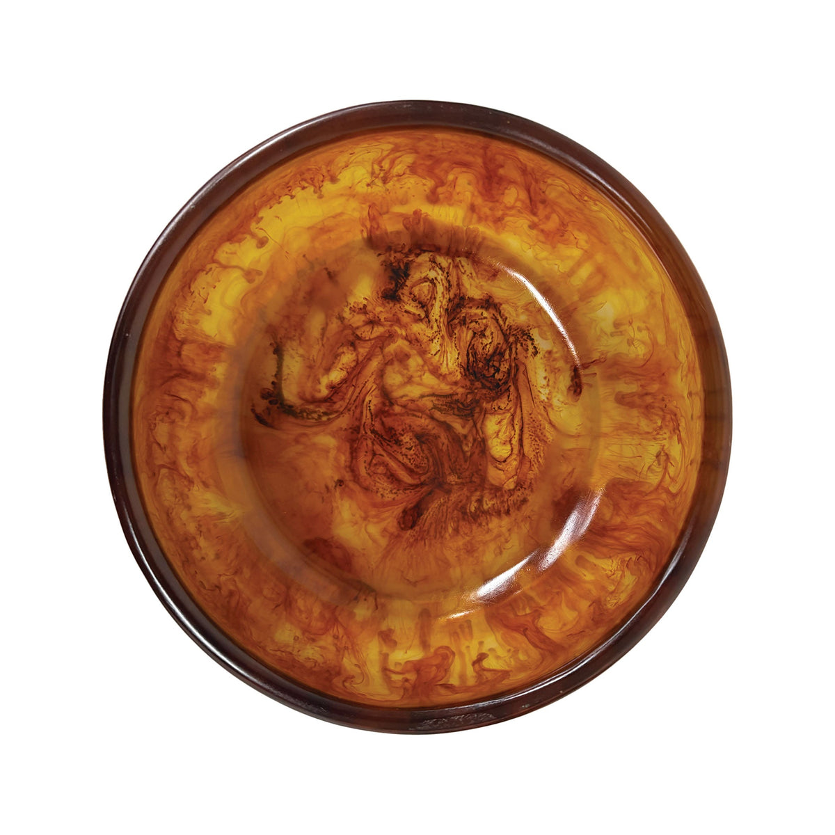 Urban Attitude INDI Medium Decorative Resin Bowl - Burnt Amber (26cm W x 12cm H)