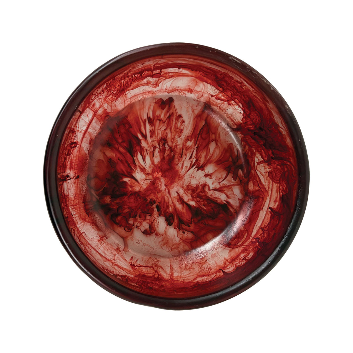 Urban Attitude INDI Medium Decorative Resin Bowl - Berry Red (26cm W x 12cm H)