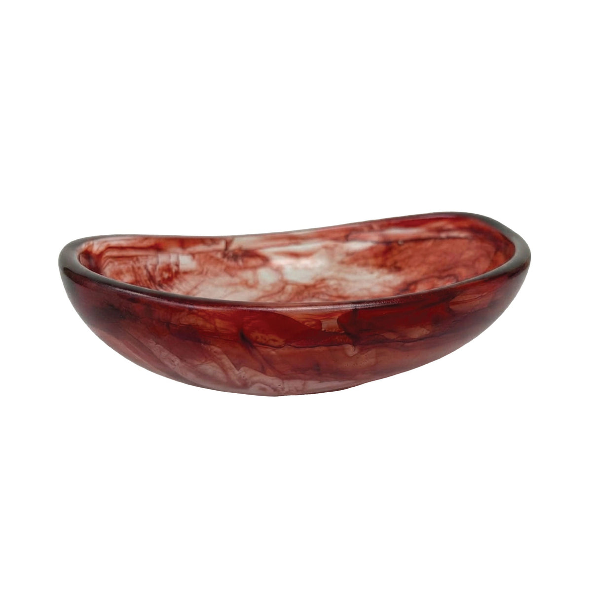 Urban Attitude JADE Medium Decorative Resin Bowl - Berry Red (28cm L x 27cm W)