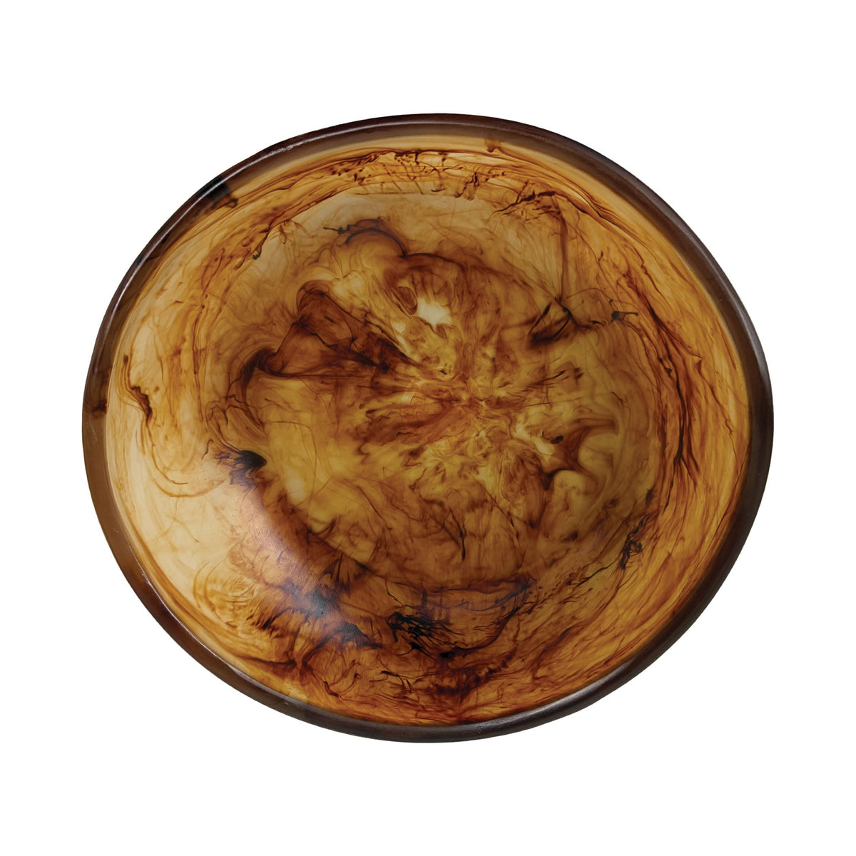 Urban Attitude JADE Medium Decorative Resin Bowl - Dark Cocoa (28cm L x 27cm W)
