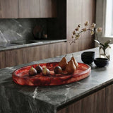 Urban Attitude MIA Extra Large Decorative Resin Bowl - Berry Red (49cm L x 37cm W)