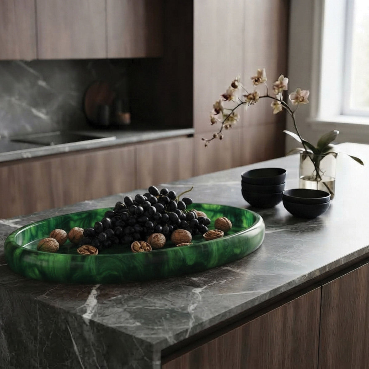 Urban Attitude MIA Extra Large Decorative Resin Bowl - Sage Mist (49cm L x 37cm W)