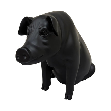 Urban Attitude Pig Resin Money Box - Matte Black (Piggy Bank)
