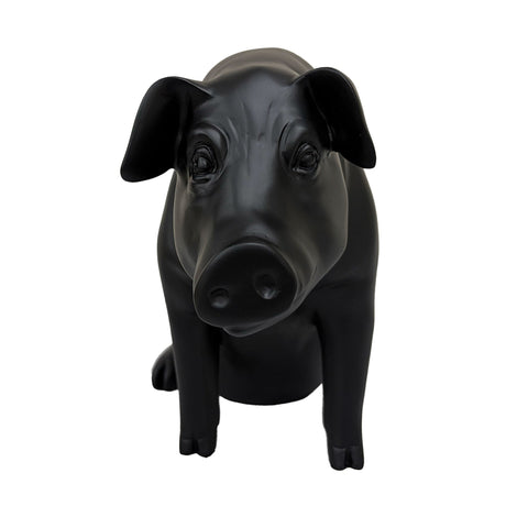 Urban Attitude Pig Resin Money Box - Matte Black (Piggy Bank)
