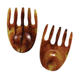 Urban Attitude SHELLY Resin Salad Hands - Burnt Amber (14cm Salad Servers)