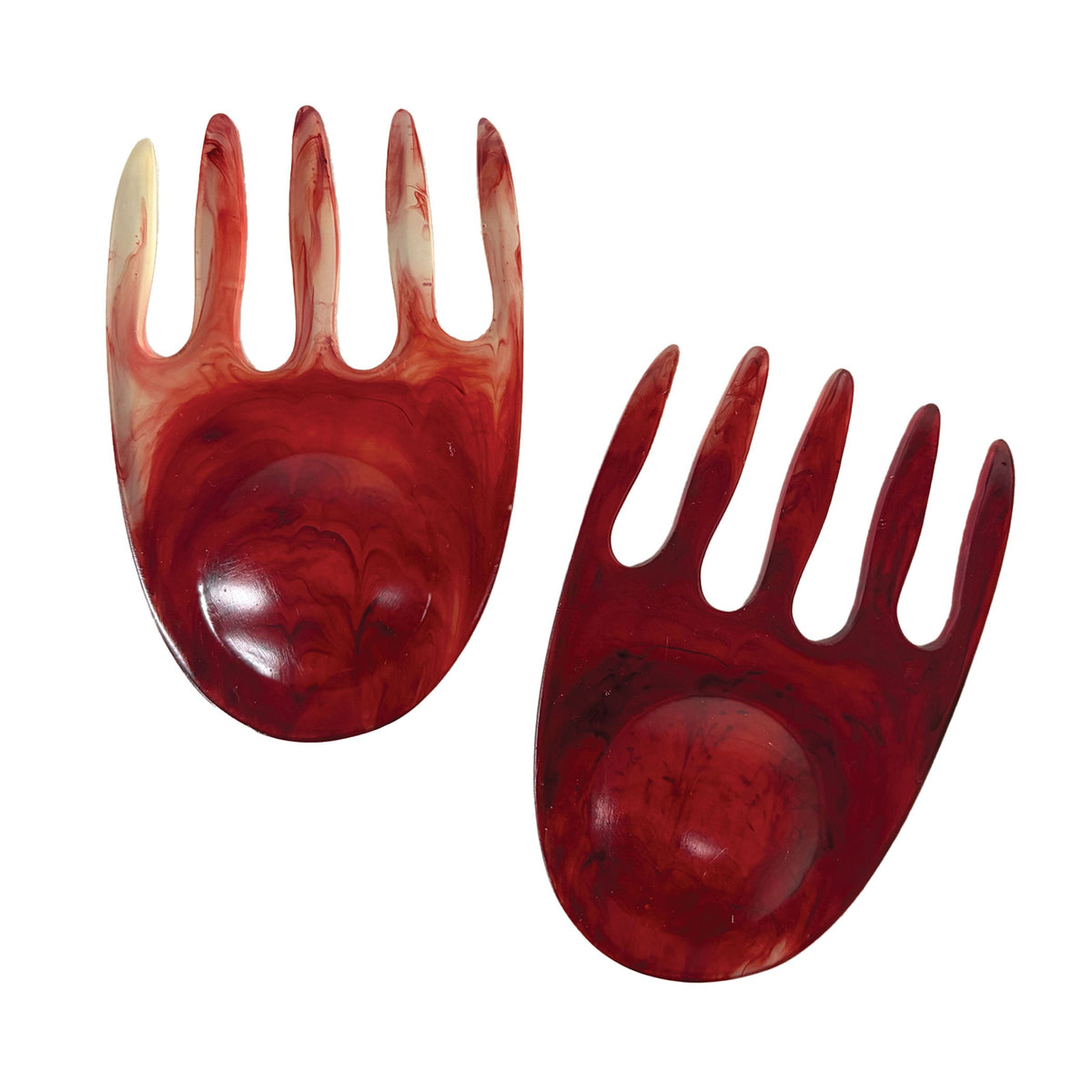 Urban Attitude SHELLY Resin Salad Hands - Berry Red (14cm Salad Servers)