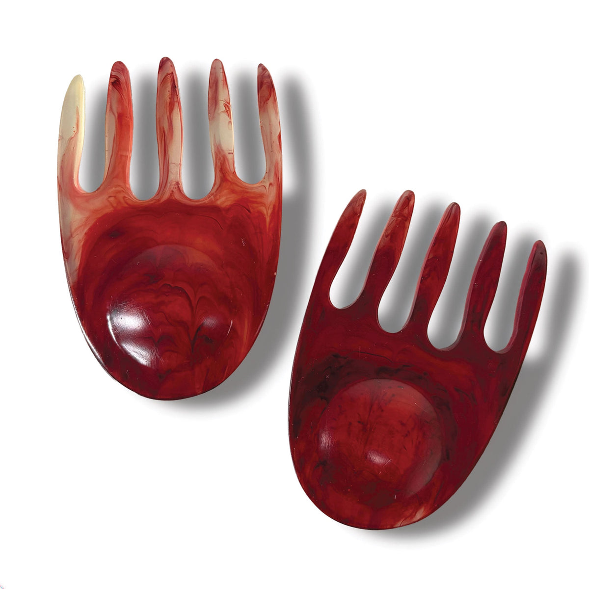 Urban Attitude SHELLY Resin Salad Hands - Berry Red (14cm Salad Servers)