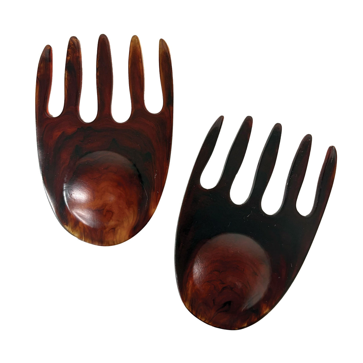 Urban Attitude SHELLY Resin Salad Hands - Dark Cocoa (14cm Salad Servers)