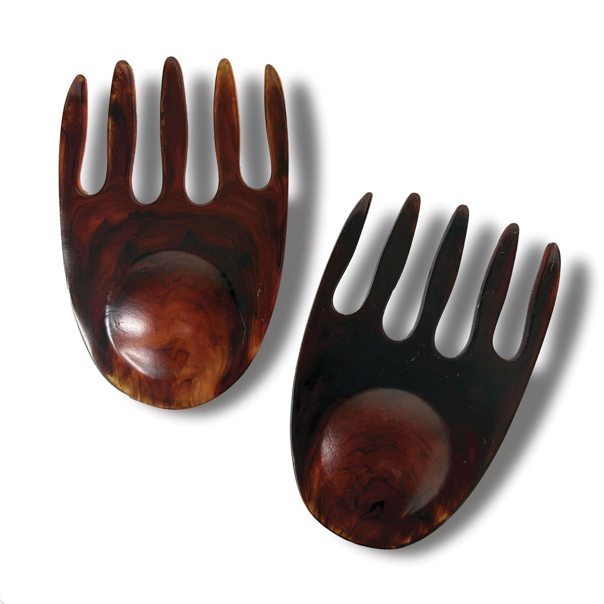 Urban Attitude SHELLY Resin Salad Hands - Dark Cocoa (14cm Salad Servers)