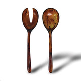 Urban Attitude LILA Large Resin Serving Spoon & Fork Set - Burnt Amber (30cm Salad Servers)