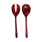 Urban Attitude LILA Large Resin Serving Spoon & Fork Set - Berry Red (30cm Salad Servers)
