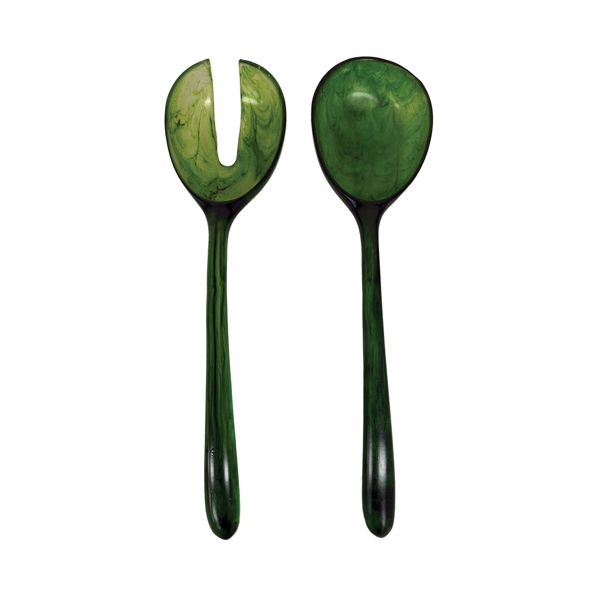 Urban Attitude LILA Large Resin Serving Spoon & Fork Set - Sage Mist (30cm Salad Servers)