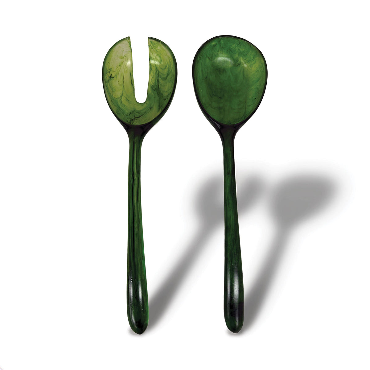 Urban Attitude LILA Large Resin Serving Spoon & Fork Set - Sage Mist (30cm Salad Servers)
