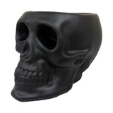 Urban Attitude Skull Resin Planter - Matte Black (Sculptural Plant Pot)