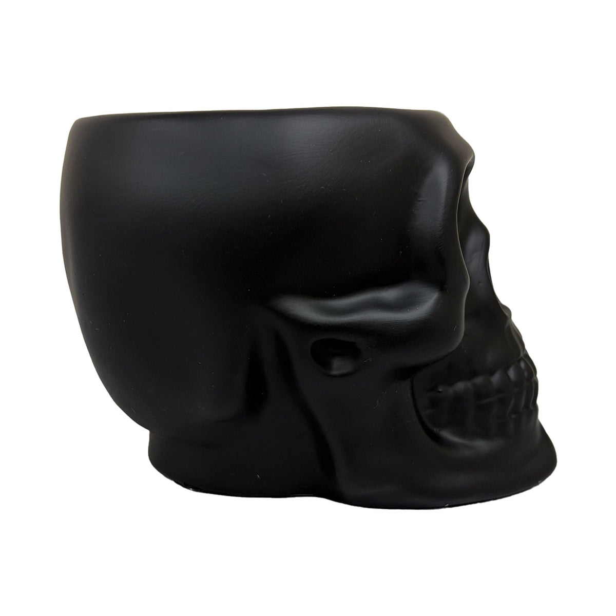 Urban Attitude Skull Resin Planter - Matte Black (Sculptural Plant Pot)