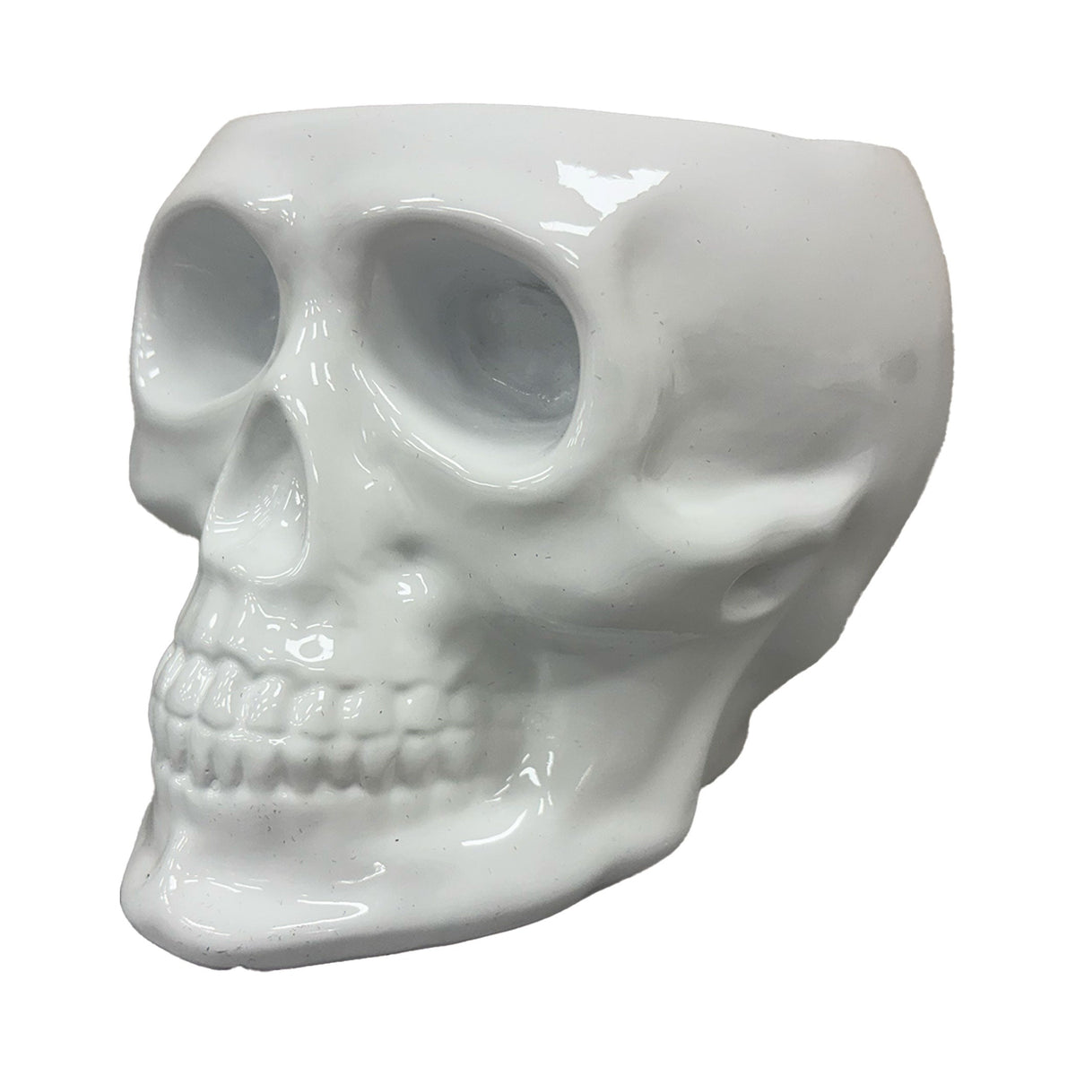 Urban Attitude Skull Resin Planter - Matte White (Sculptural Plant Pot)