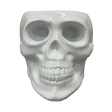 Urban Attitude Skull Resin Planter - Matte White (Sculptural Plant Pot)