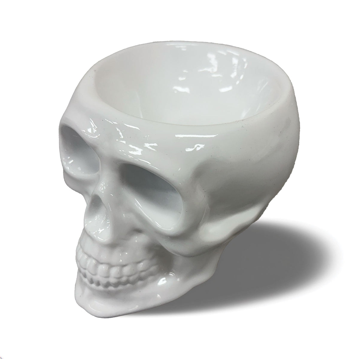 Urban Attitude Skull Resin Planter - Matte White (Sculptural Plant Pot)