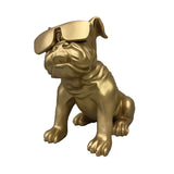 Urban Attitude Bulldog Resin Statue - Matte Gold (Decorative Dog Sculpture)