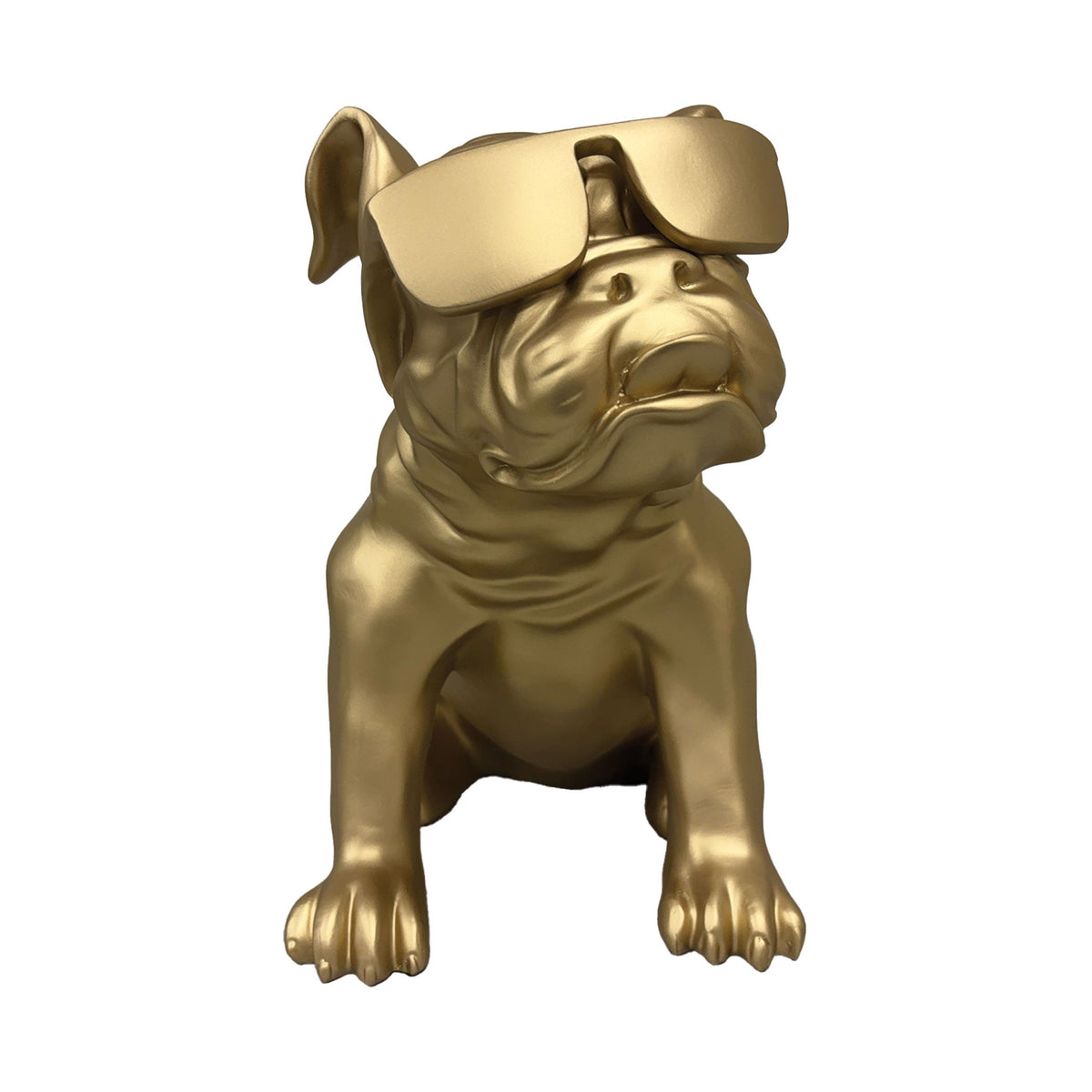 Urban Attitude Bulldog Resin Statue - Matte Gold (Decorative Dog Sculpture)