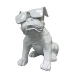 Urban Attitude Bulldog Resin Statue - Gloss White (Decorative Dog Sculpture)