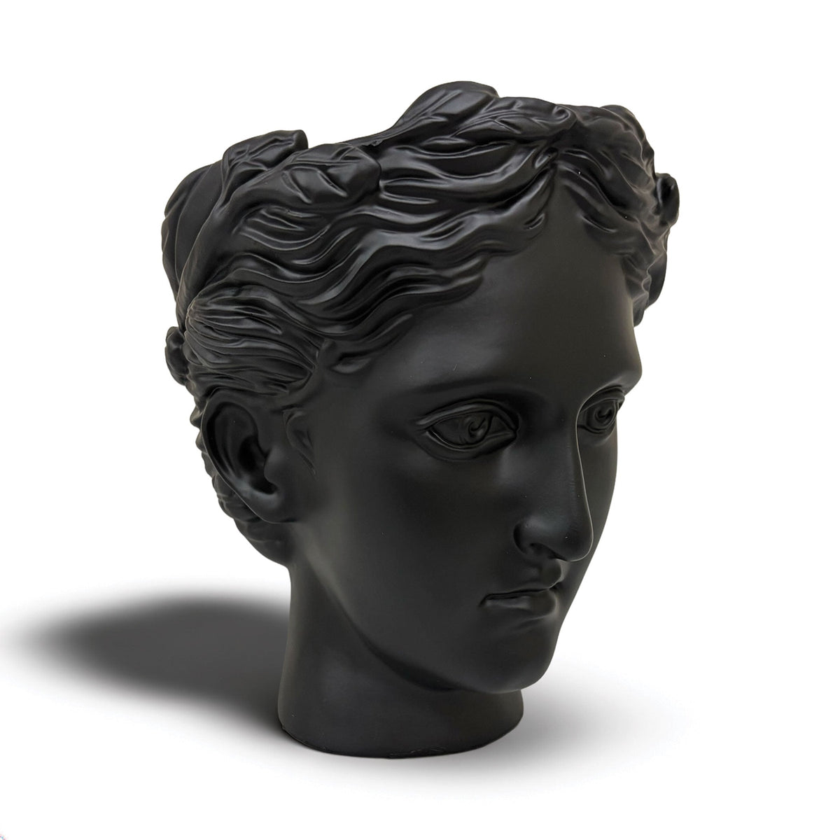 Urban Attitude Venus Head Resin Planter - Matte Black (Sculptural Plant Pot)