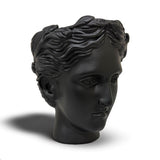 Urban Attitude Venus Head Resin Planter - Matte Black (Sculptural Plant Pot)